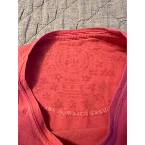 Life Is Good Women’s Pink Long Sleeve Graphic Tee Do What You Like Size M